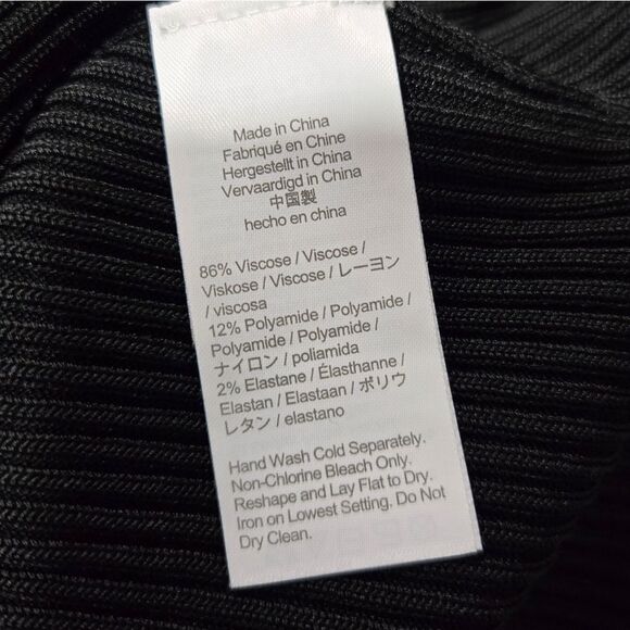 🐢 J. Crew Ribbed Black squareneck sweater-dress Size L stretchy! - Picture 13 of 16